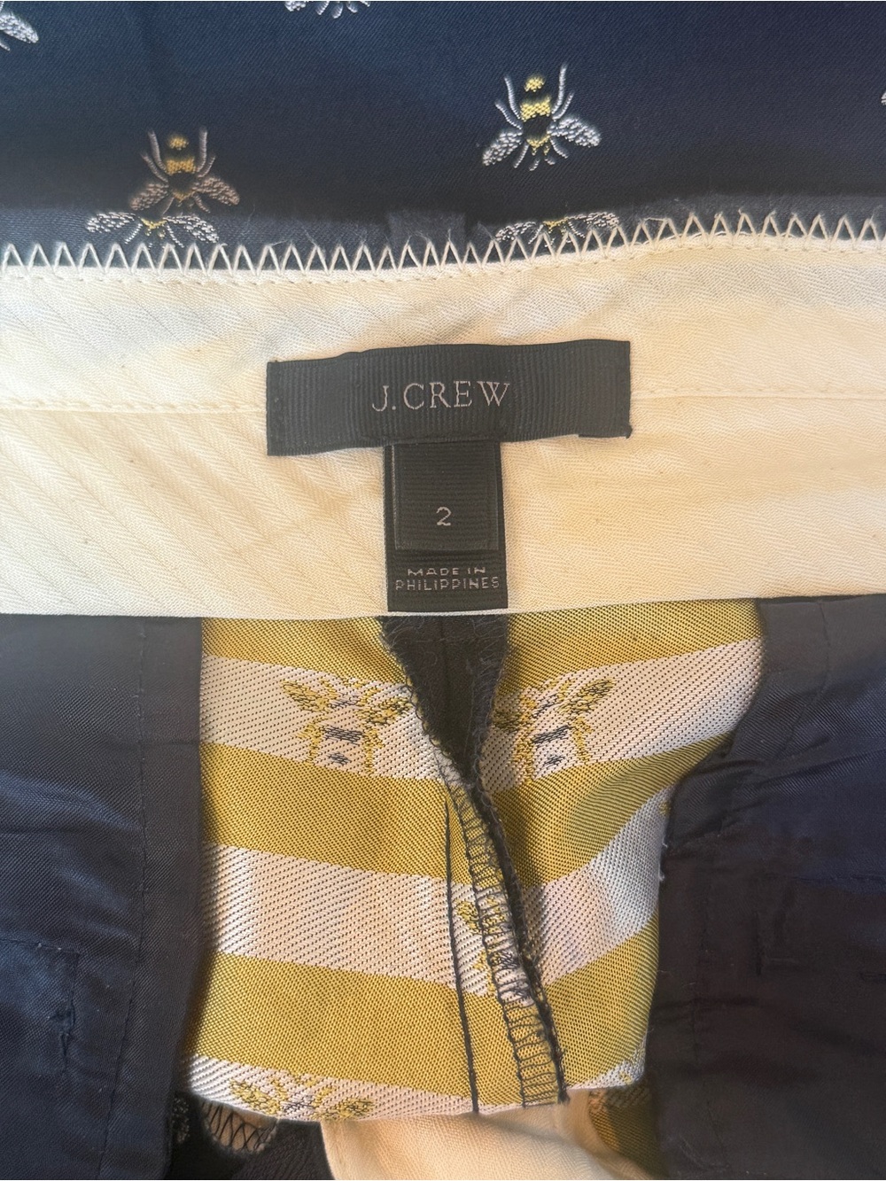 J. Crew Bumblebee Jacquard Cropped Pant size 2 - Picture 8 of 10